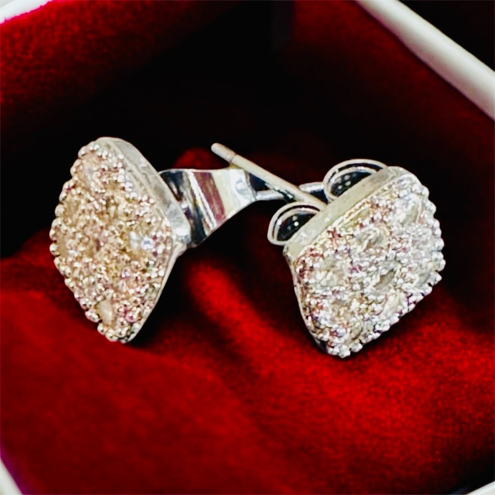 Silver Stud Earrings- CZ NIP